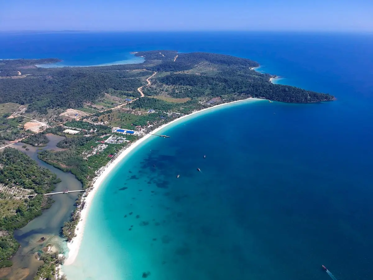 White-sand beach and turquoise water on Koh Rong
